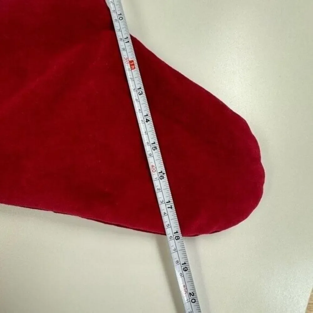 West Elm Red Velvet Large Holiday Christmas Stocking Monogrammed Joanna